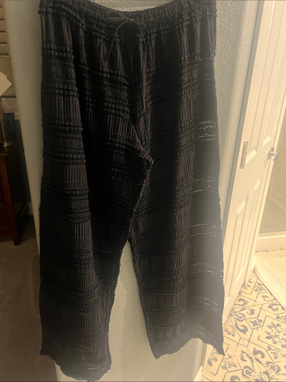 Flowy Black Women's Swim Coverup Pants